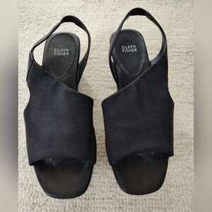 Eileen Fisher Black (sort of wedge style) Shoes, Size 9 , Like New